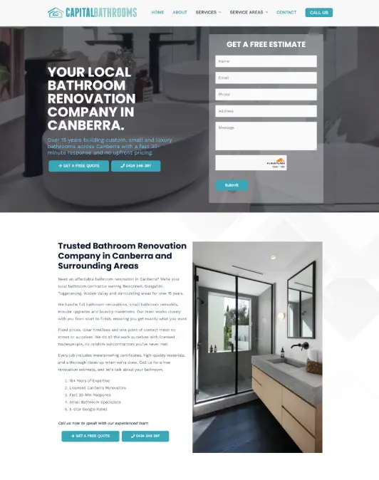 Capital Bathrooms — SEO, Web Development project by Mediators