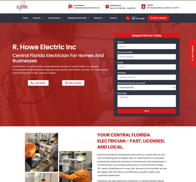 Rhowe Electric — SEO, Web Development, Graphic Design project by Mediators